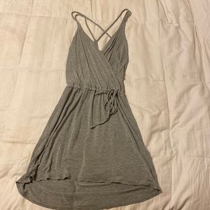 Heather Grey Small Chaser cris-cross mini dress